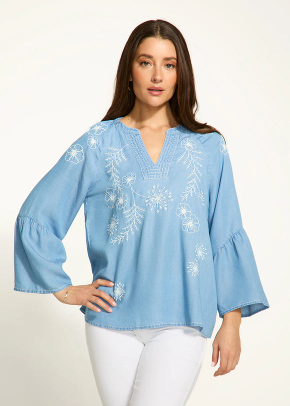 FDJ Embroidered Chambray Shirt