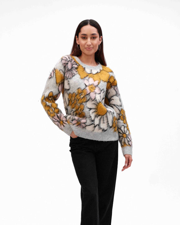 Funsport Vintage Floral Knit Sweater