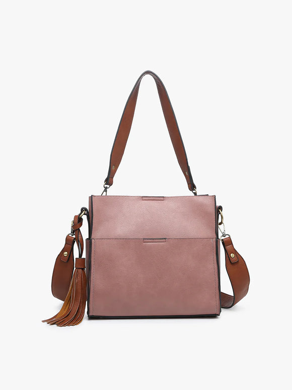 Jen & Co Lyla 2-in-1 Bucket Bag in Mauve
