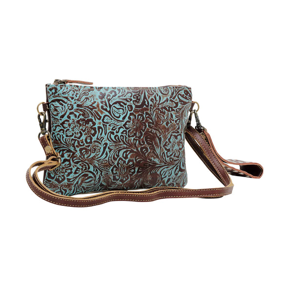 Myra Floral Beryl Leather & Hairon Bag