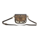 Myra Hand Tooled Leather & Hairon Bag