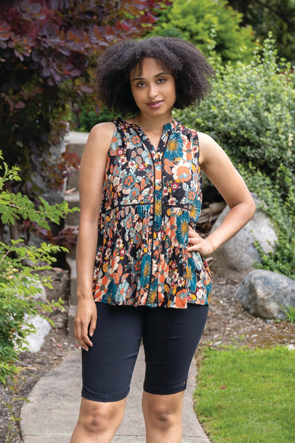 Papa Print Button Up Top