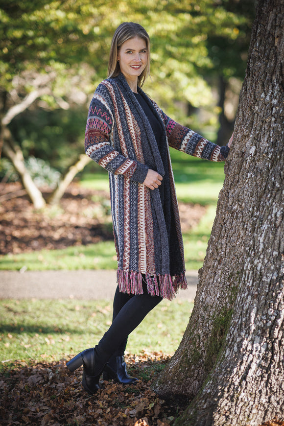 Papillon Long Knit Cardi with Tassells