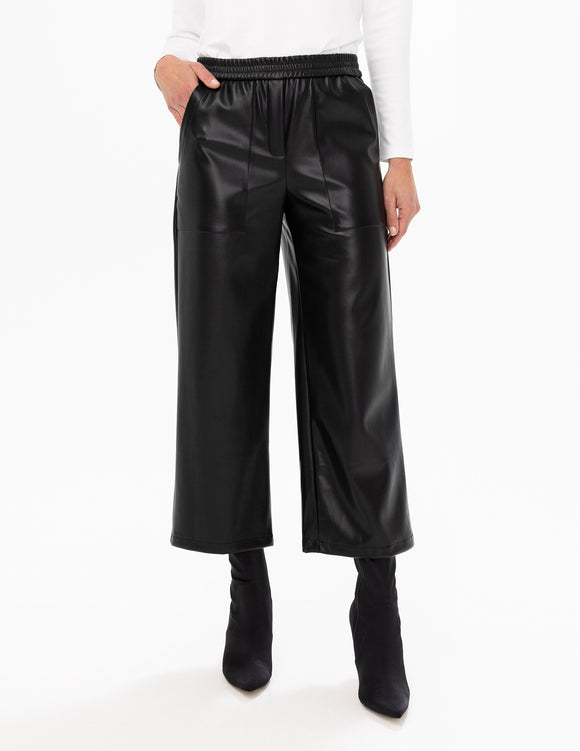 Renuar Faux Leather Crop Pant