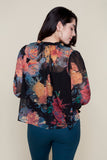 Renuar Sheer Floral Blouse with Camisole