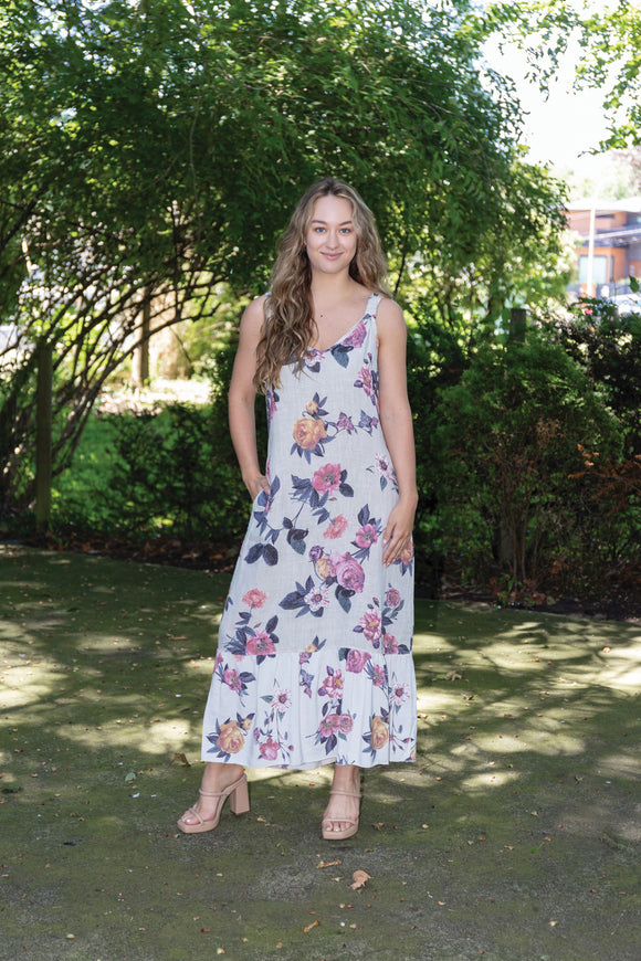 Sorella Floral Linen Dress