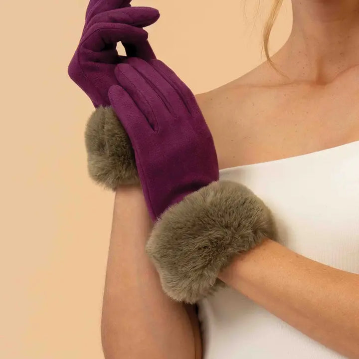 Powder UK Faux Suede Gloves 4 Styles Available Paramount DaySpa Salon Boutique