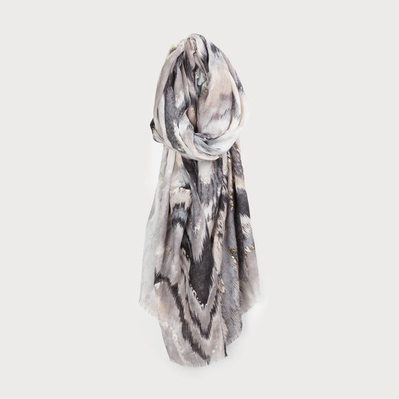 Caracol Lightweight Lurex Print Scarf