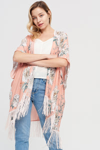 Floral Fringe Kimono - 2 colours available